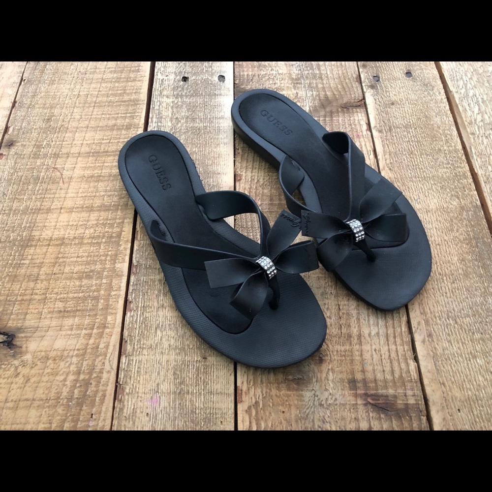 GUESS Black Sandals with Bow